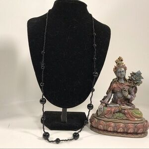 Vintage Black Beaded Necklace